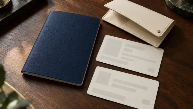 Cena ilustrativa de documentos de identidade com cartões sem dados e uma caderneta azul.